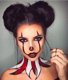 Makeup Clown, Makeup Zombie, Halloween Makeup Clown, Halloween Make-up Looks, Cool Halloween Makeup