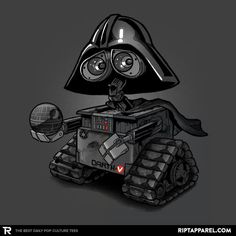 a black and white drawing of a darth vader tank with lights on it's head