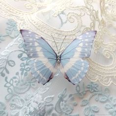 Darling Charming, Silk Butterfly, Baby Blue Aesthetic, Light Blue Aesthetic, Morpho Butterfly, Blue Aesthetic Pastel, Blue Morpho, Butterfly Pin, Butterfly Brooch