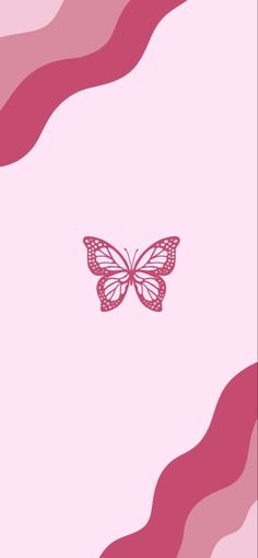 a pink background with a butterfly on it