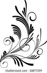 an artistic black and white design with swirls on it's side, in the shape of a flower