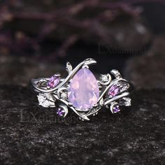 Sailor Moon Wedding, 2024 Wardrobe, Matching Couple Rings, Amethyst Engagement Ring, Lavender Amethyst, Amethyst Ring Engagement