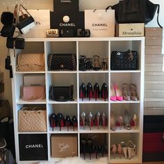 an image of a closet with lots of shoes on it and the caption says,