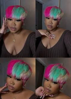 Colorful Pixie Cut, Quick Weave Hairstyles, Short Sassy Hair, Pretty Hair Color, Sassy Hair