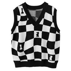 Chess Board Vest Aesthetic Vest, Dr Mundo, Checkered Vest, Checkered Outfit, Knit Vests, Checker Vest, Summer Grunge, Style Indie, Artsy Outfit