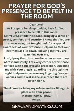 prayer for god's presence to be felt in the room