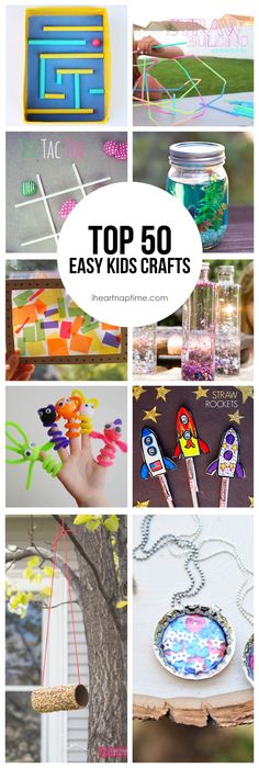 the top 50 easy crafts for kids to make