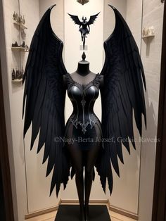 Demon Outfit, Actions Have Consequences, Fairy Wings Costume, Vampire Dress, Cosplay Wings, Wrong Number, Wings Costume, Fantasy Gowns, Grunge Girl