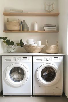 a washer and dryer sitting next to each other