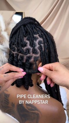 Locs Hair Styles Women, How To Style My Locs, Down Loc Styles For Women, Cute Dreadlocks Hairstyles Black Women, Pipe Cleaner Curls On Locs