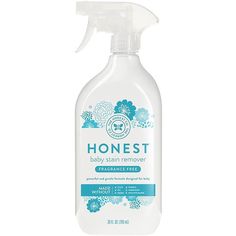 a bottle of honest baby sanitizer on a white background