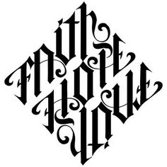 the logo for faith hope love diamond, which is designed in black and white letters