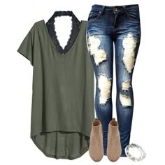 A fashion look from March 2016 featuring H&M t-shirts, Free People bras and Witchery ankle booties. Browse and shop related looks. Bootie Outfits, Teen Fall Outfits, Áo Blu, Outfit Jeans, Urban Chic, Fashion Weeks, Stitch Fix Style, Polyvore Outfits, Outfit Casual