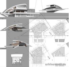 three different views of an architectural project