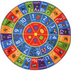 a colorful wheel of numbers on a white background