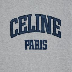 CELINE PARIS 70’S 티셔츠 - 코튼 저지 - 그레이 멜란지/네이비 | CELINE | 셀린느 Celine Paris, Embroidery 3d, Laundry Products, Fragrance Collection, New Fragrances, Small Leather Goods, Logo Graphic, Dog Accessories, Calf Skin