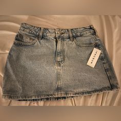 Mini Skirt Ella In Medium Indigo Viral One On Tiktok Nwt Thought I Was Skinny Enough Ig Not! Pacsun Jean Skirt, Cute Jean Skirts, Brandy Melville Outfits Skirt, Cute Denim Skirt Outfits, Cute Brandy Melville Outfits, Jean Skirt Short, Tyler The Creator Concert, Mini Jeans Skirt, Pacsun Outfits