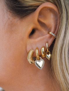 Trinity earrings – five and two jewelry Chunky Earrings, Waterproof Jewelry, 14k Gold Necklace, Jewelry Lookbook, Iconic Style, Gold Collection, Sterling Silver Hoops, Silver Hoops, Sterling Silver Charm