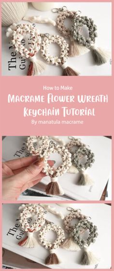 how to make macrame flower wreath with ketchup and tassels