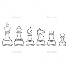 a set of chess pieces on a white background - miscellaneous objects / objects clippings