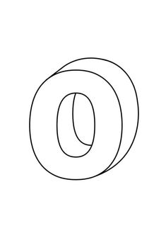 a black and white drawing of the letter o