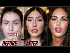 Megan Fox Brown Eyes Edit, Megan Fox No Makeup, Megan Fox Nails, Fox Inspired Makeup, Celebrity Makeup Transformation, Megan Fox Makeup, No Makeup Looks