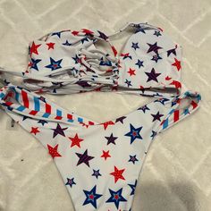 Red, White & Blue Bikini - Shein Size Small Red White Blue, Womens Swim, Random Things, Red White, Red And White, Swimming, Full Service, Red, Women Shopping