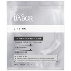 The TIGHTENING CREAM MASK provides demanding, mature, and dry skin with high-performance LIFTING active ingredients and visibly reduces fine lines and wrinkles. For instantly smoother and intensively nourished skin. The active ingredient blend of the TIGHTENING CREAM MASK combines Zanthoxylum fruit extract and an extract from Chinese Szechuan peppers, which provides a natural lifting effect, with Galactomannan from the tara tree, which provides an instant smoothing effect. Galactomannan also sup Skincare Packaging, Mask Sheet, Marine Collagen, Smoother Skin, Sheet Mask, Boost Metabolism, Package Design, Active Ingredient, Dry Skin