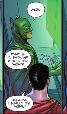 the green lantern is talking to batman