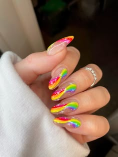 Summer Nails Art, Rainbow Nails Design, Easter Nails, Rainbow Nails