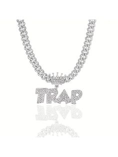 Fashion Necklace Hip Hop Rapper Ice Crystal TRAP Letter Pendant Gold Plated Rhinestone Necklace Gifts For Men And Women  Punk,Hip-hop   Zinc Alloy     Men Fashion Jewelry, size features are:Bust: ,Length: ,Sleeve Length: Lash Extension Kit, Gifts For Men And Women, Diy Lash Extensions, Eyelash Extension Kits, Boys Jewelry, Girls Fall Outfits, Elegant Dresses Long, Letter Pendants, Pendant Gold