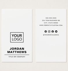 a business card with the words your logo on it