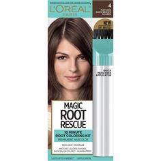 Rescue your roots in between colorings. This 10 minute permanent hair color root touch up is a low ammonia color gel with built in conditioning and an aromatic scent. Magic Root Rescue is rmended to cover gray hair for root regrowth of less than three weeks. It's quick precision applicator makes touching up roots fast and easy and it covers 100 percent of your grays. No uneven touch-ups, just seamless, beautiful color from root to tip. The Root Rescue hair dye kit is available in a color palette Loreal Hair Color, Loreal Hair, Root Cover Up, Grey Hair Coverage, Candida Yeast, Beauty Crush, Root Concealer, Beauty Marks, Root Color