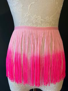 Tassel Fringe Fringing Trim 19cm Wide Ombre Two Toned different colours Price is PER YARD Fitted Pink Skirt For Festival, Pink Fringe Skirt For Summer, Summer Pink Fringe Skirt, Pink Summer Dance Skirt, Pink Skirt For Summer Dance, Pink Skirt For Dance In Summer, Pink Skirt For Summer Dance Events, Fitted Pink Skirt With Fringe, Fitted Multicolor Skirt With Attached Cancan