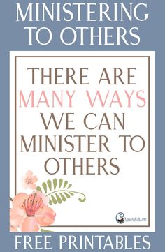 there are many ways we can minister to others free printables for the church