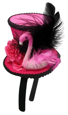 PRICES MAY VARY. Mini Pink Top hat with Fake Flamingo & Fake Feather Accents on a Headband. Lightweight and Comfortable Features a pink mini top hat with black cord trim, feathers, pink carnation flowers, and an adorable Pink Flamingo Add it to your derby Outfit, Victorian Dress, 1920s Burlesque costume, Wedding Outfit, and more One size fits most adults and some teen. Perfect for Halloween, Steampunk, Wedding, Pirate, Cosplay and more Top Hat is stands approximately 4" tall, 5" wide, and brim i Mother Daughter Halloween Costumes, Flamingo Hat, Halloween Steampunk, Flamingo Costume, Flamingo Fashion, Headband Fascinator, Costumes Dresses, Mardi Gras Costumes, Hat Headband