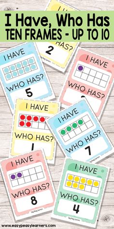 i have, who has ten frames - up to 10? printable game for kids