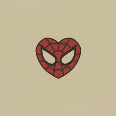 a spiderman mask with eyes drawn on it's face in the shape of a heart