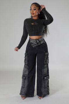 Black denim Jeans, Styling Black Cargo Pants, Black Cargo Jeans Outfit, Denim Cargo Pants, Black Cargo, Black Denim Jeans, Denim Romper, Denim Maxi Skirt, Active Leggings, Maxi Dress Formal