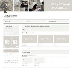 the daily planner is displayed in this image