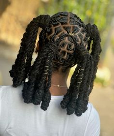 Cj.beautysalon Loc Mohawk Styles Women, Long Locs Styles Black Women, Woman Loc Styles, Spiral Locs, Shoulder Length Loc Styles, Loc Two Strand Twist Styles, Braiding Dreads, Loc Pigtails, Long Loc Hairstyles