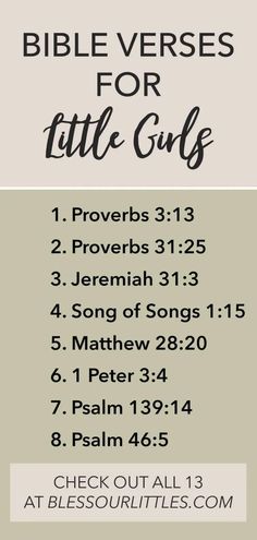 The Sweetest Bible Verses For Little Girls - Praying Over Her Bible Verse For Baby Girl, Legacy Bible, Outstanding Quotes, Christian Notes, Mom Devotional, Quotes From The Bible