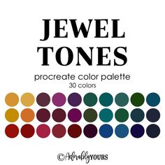 an advertisement for jewel tones with different colors