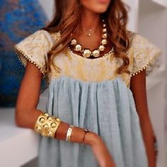 Love everything about this! Baby Doll Dress, Looks Chic, Inspiration Mode, Playing Dress Up, Blue Dress, Baby Doll, Doll Dress