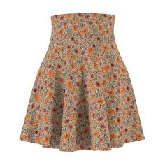 This fall floral print is perfect for wearing throughout the fall. A versatile fit skater skirt with a cozy, soft touch and a casual look. It could easily be paired with tights or leggings for wear on cooler days. Add a denim jacket to dress it down or a blazer or cardigan to dress it up. What a wonderful pattern to wear throughout the season and even to Thanksgiving dinner. This will become one of your everyday favorites. Print developed by Paula of P.S. Crafts & Gifts.  .: 95% Polyester 5% Spa Bartow Florida, Elegant Crafts, Pretty Cardigans, Vintage Floral Skirt, Falling Leaves, Skirt Vintage, Beautiful Skirts, Back To School Outfits, Womens Fall