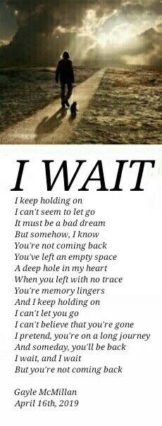 a man walking down a beach next to the ocean with an i wait poem on it