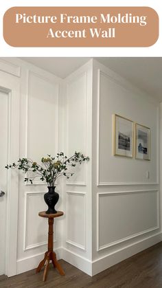 Picture Frame Molding Accent Wall Molding Wall Design Hall, Picture Frame Molding On High Walls, Types Of Wall Molding, Trimming On Walls, Picture Box Wall Ideas, Wall Trim Moulding Molding Ideas, Wall Molding Gallery Wall, Tall Wall Trim Ideas, Picture Frame Moulding On Walls Master Bedrooms