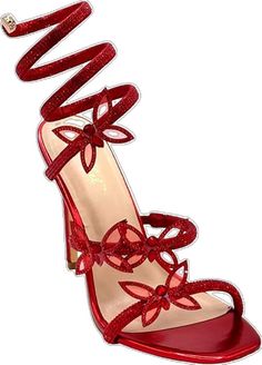 Red Butterfly Heels, Red And Gold Heels, Red Strappy Heels, Butterfly Heels, Butterfly Rhinestone, Strappy High Heels Sandals, Wedge Loafers, Red High Heels, High Heels Sandals