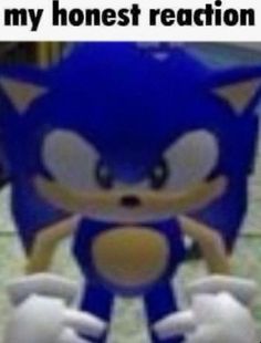 sonic the hedgehog with caption that reads, when i'm on my honest reaction