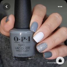 Winter Nails Design, Cute Winter Nails, Grey Gel Nails, Unghie Sfumate, January Nails, Nail Colors Winter, Cute Gel Nails, Dip Powder Nails